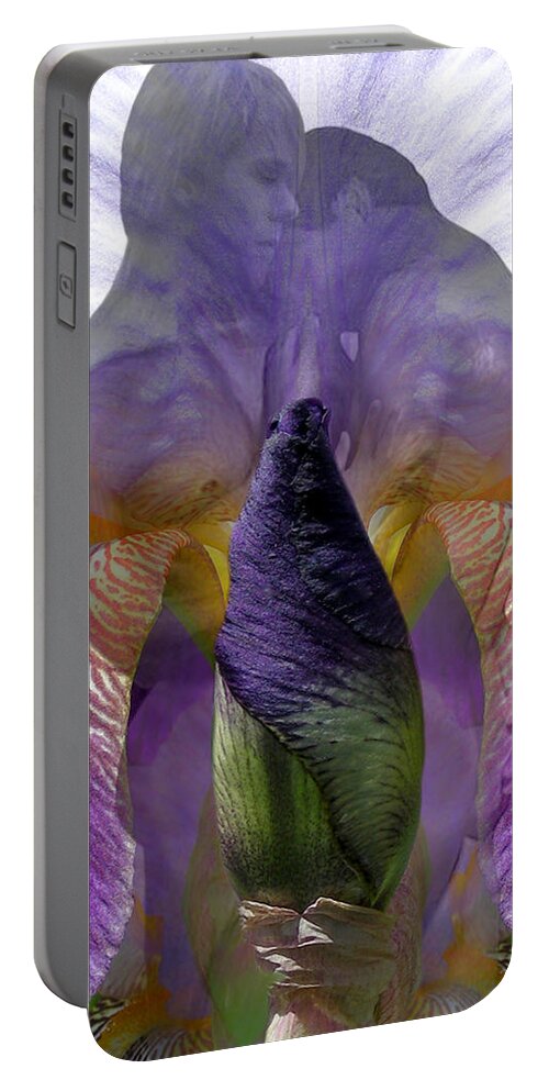 Fleurotica Art Portable Battery Charger featuring the digital art Solace by Torie Tiffany