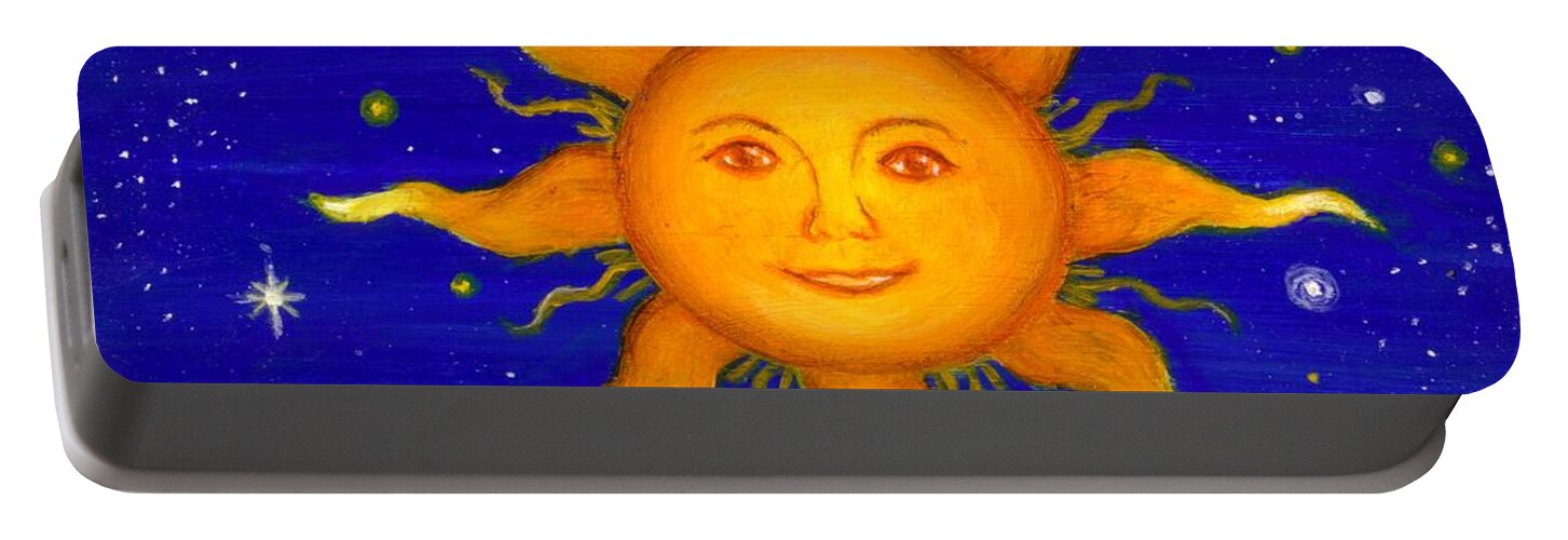 Sun Portable Battery Charger featuring the painting Soleil by Sandra Estes
