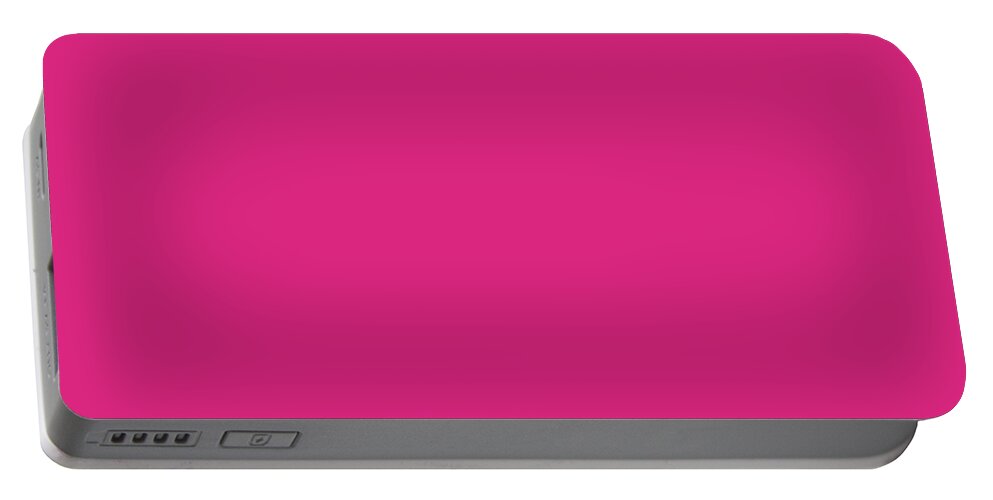 Solid Colors Portable Battery Charger featuring the digital art Solid Fuchsia Color by Garaga Designs