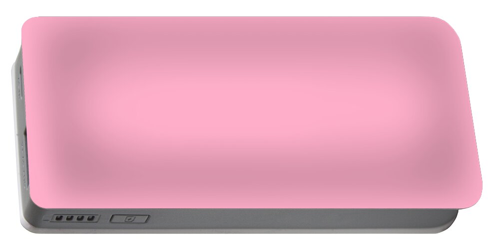 Solid Portable Battery Charger featuring the digital art Solid Plain Pink by Delynn Addams