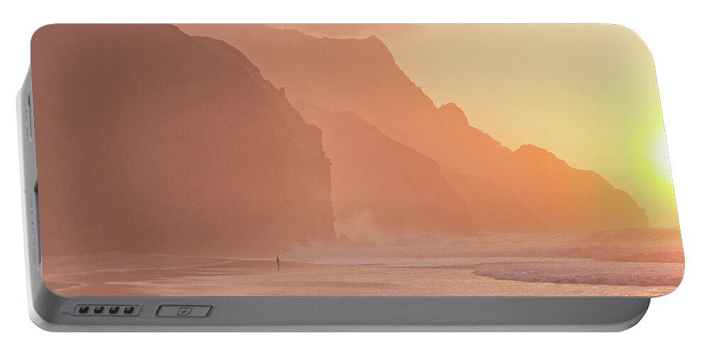 Sunset Portable Battery Charger featuring the photograph Solitude by Angie Schutt