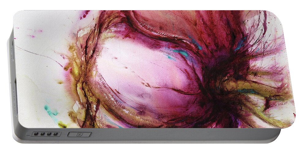Rose Portable Battery Charger featuring the painting Some like Flowers Rose by Petra Rau