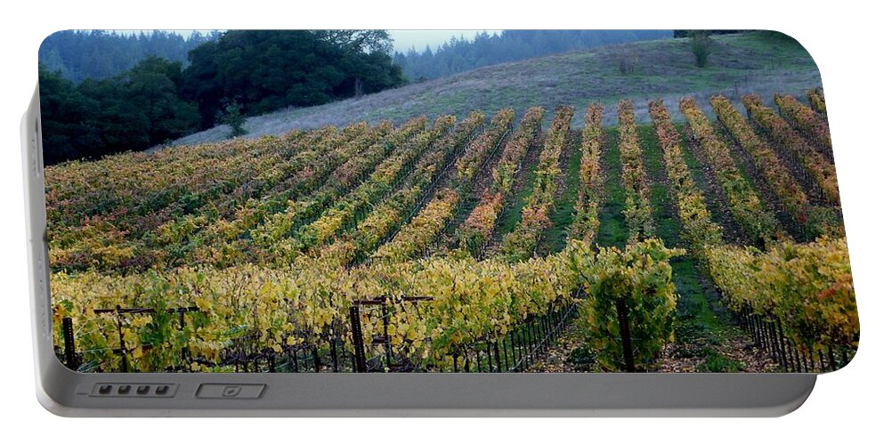 Vineyards Portable Battery Charger featuring the photograph Sonoma County Vineyards Near Healdsburg by Charlene Mitchell