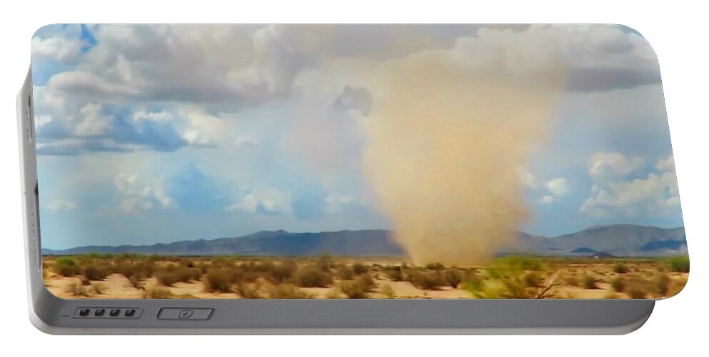 Arizona Portable Battery Charger featuring the photograph Sonoran Desert Dust Devil by Judy Kennedy