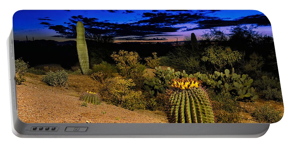 Cactus Portable Battery Charger featuring the photograph Sonoran Twilight by Mark Myhaver