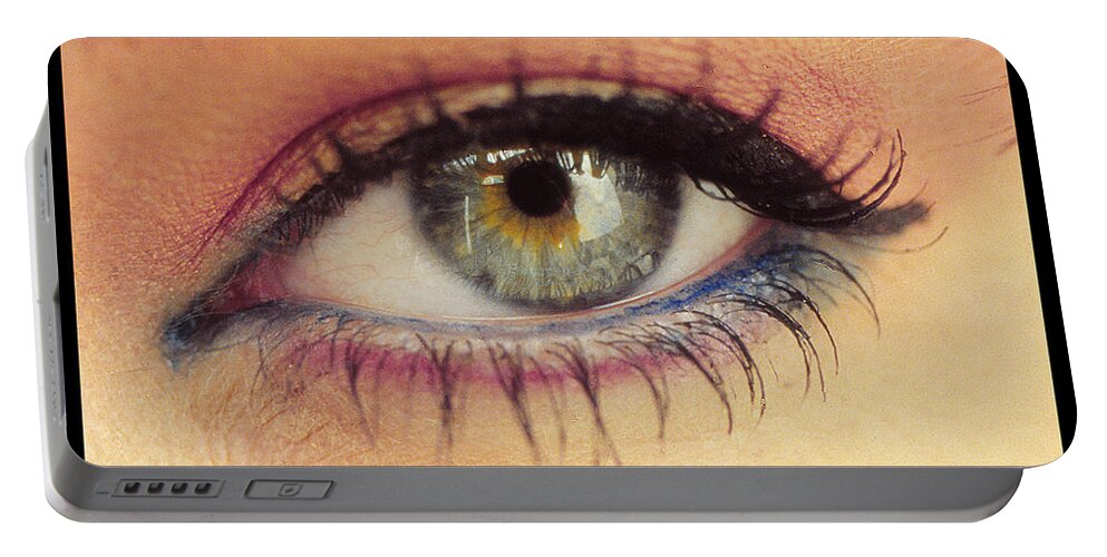 Eye Close Up Portable Battery Charger featuring the digital art Soul's Window by Vincent Franco