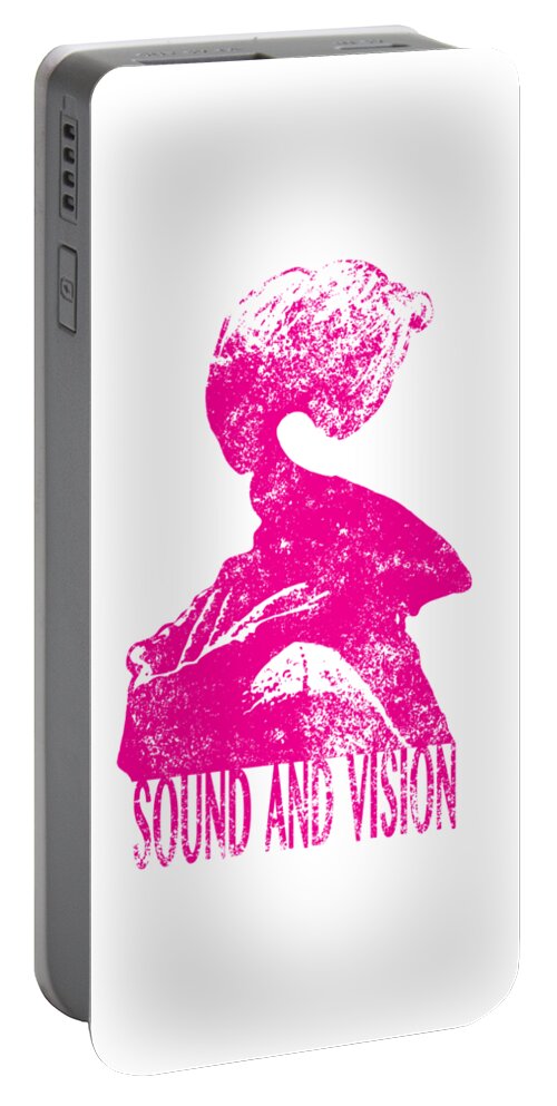 Jimi Portable Battery Charger featuring the digital art DAVID BOWIE - Sound and vision by Art Popop
