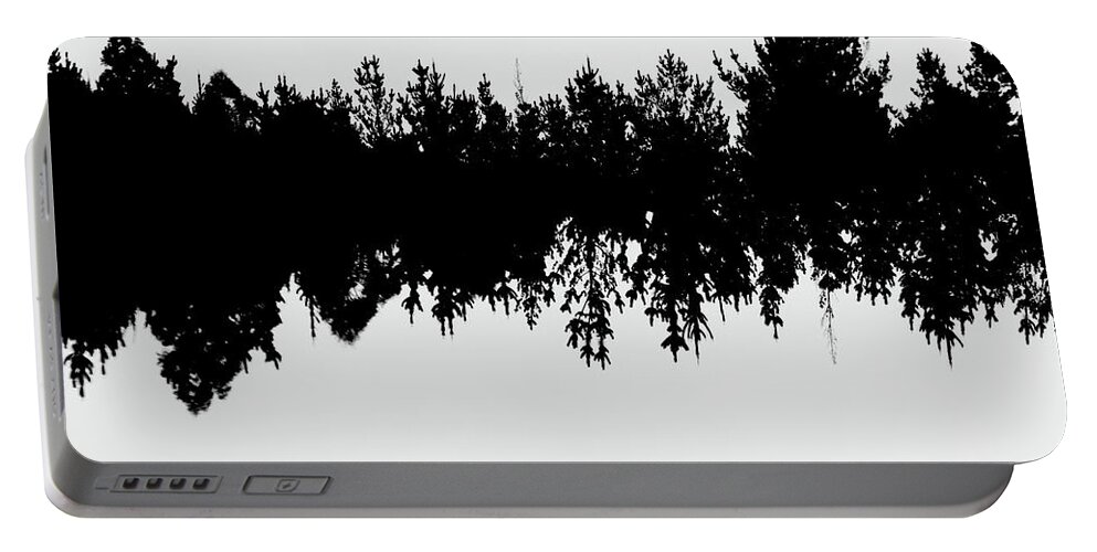 Abstract Portable Battery Charger featuring the photograph Sound waves made of trees reflected by Jorgo Photography