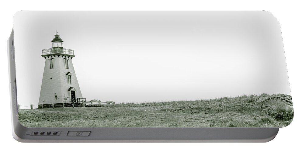 Explorecanada Portable Battery Charger featuring the photograph Souris East Lighthouse by Chris Bordeleau