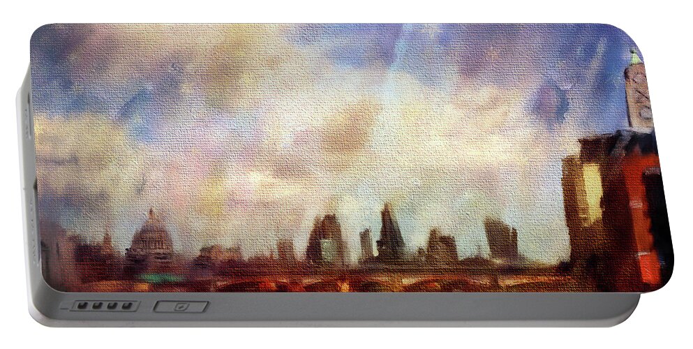 London Portable Battery Charger featuring the digital art South Bank by Nicky Jameson