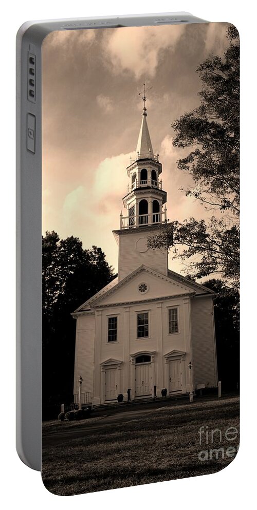 Church Portable Battery Charger featuring the photograph South Britain Congregational Church by Dani McEvoy