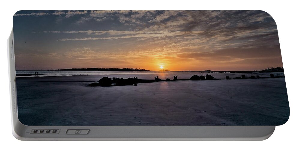South Carolina Sunset Portable Battery Charger featuring the photograph South Caroline Sunset by Tom Singleton