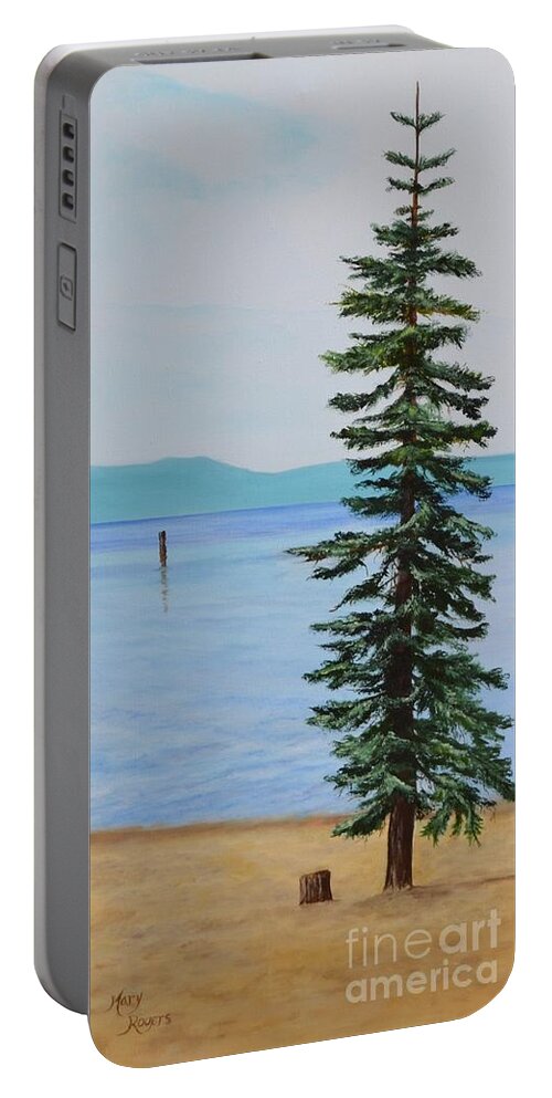 California Portable Battery Charger featuring the painting South Lake Tahoe by Mary Rogers