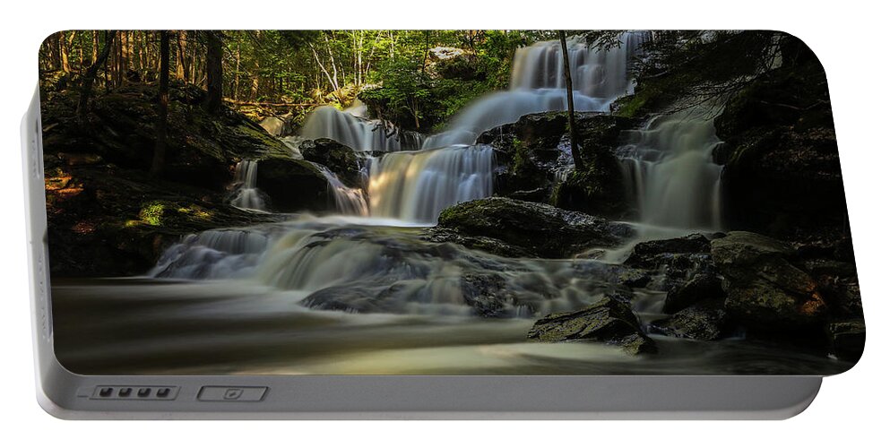 Garwin Fall Portable Battery Charger featuring the photograph Southern New Hampshire Garwin Falls by Juergen Roth