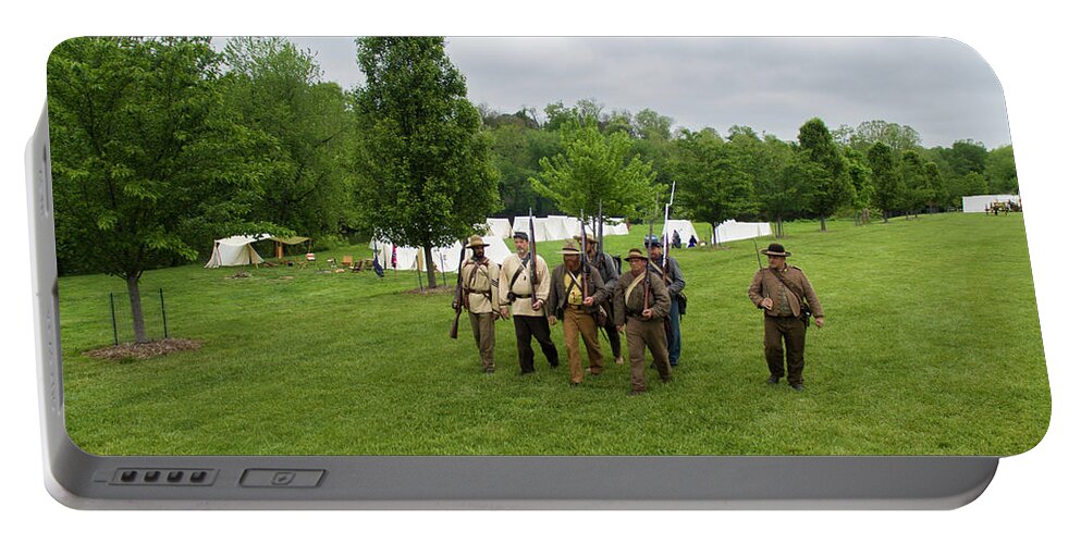 Cannon Portable Battery Charger featuring the photograph Southern Soldiers MArching by Star City SkyCams