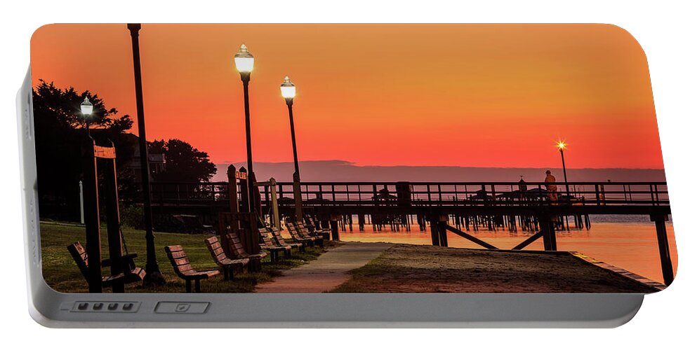 Southport Portable Battery Charger featuring the photograph Southport Waterfront Park Sunrise by Nick Noble