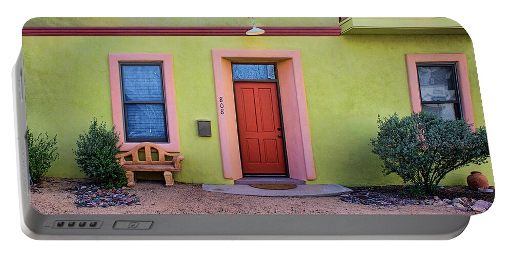 Barrio Viejo Portable Battery Charger featuring the photograph Southwestern - Architecture - Barrio Viejo by Nikolyn McDonald