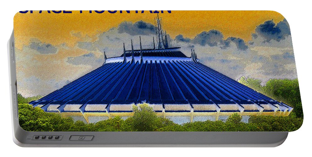 Art Portable Battery Charger featuring the painting Space Mountain by David Lee Thompson