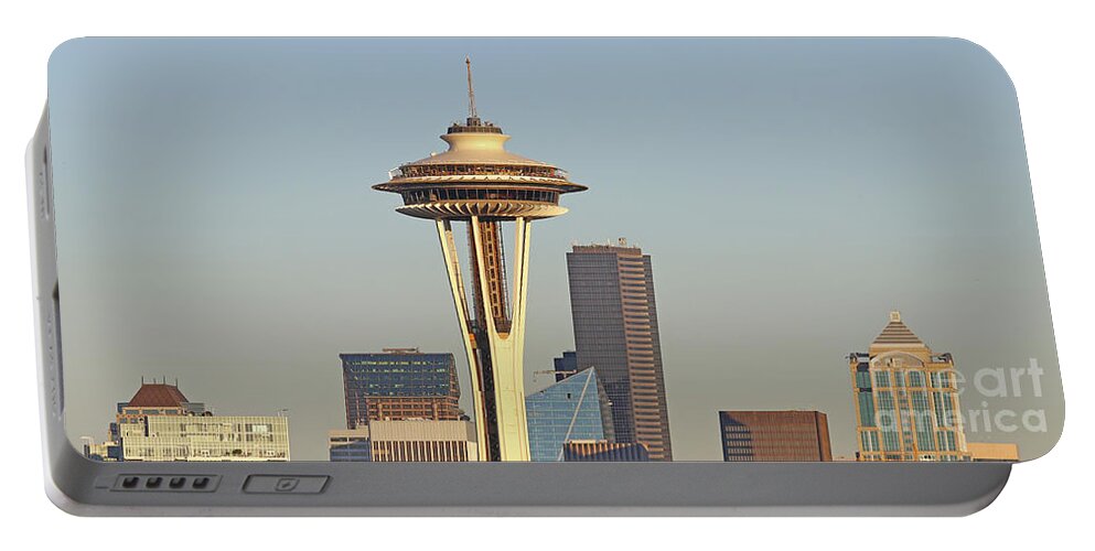 Space Needle Portable Battery Charger featuring the photograph Space Needle 2068 by Jack Schultz