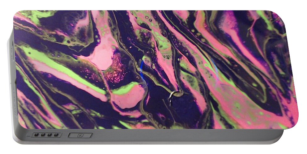 Abstracts Portable Battery Charger featuring the painting Space Snake by C Maria Wall