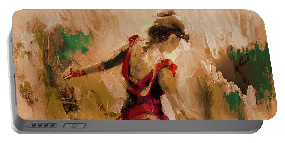 Dance Portable Battery Charger featuring the painting Spanish Dance Culture by Gull G