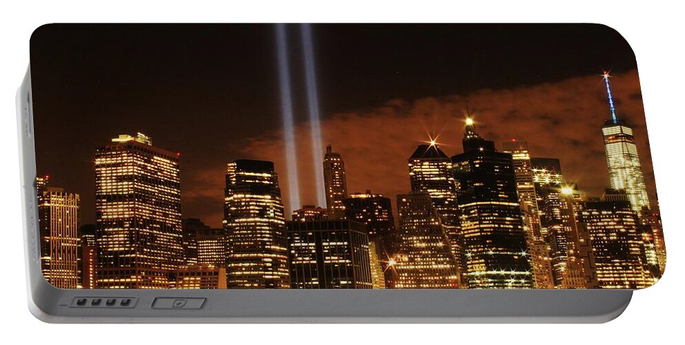 September 11th Portable Battery Charger featuring the photograph Sparking Spirit by Catie Canetti
