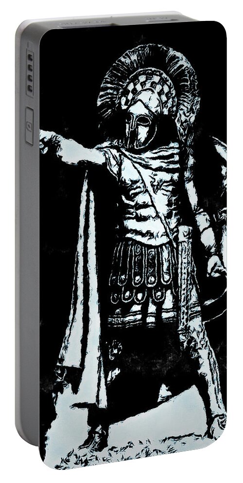 Spartan Warrior Portable Battery Charger featuring the painting Spartan Hoplite - 19 by AM FineArtPrints