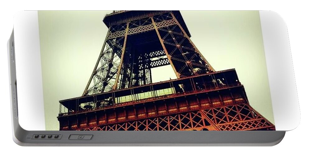 Eiffel Tower Portable Battery Charger featuring the photograph Classic Eiffel Tower by Loly Lucious