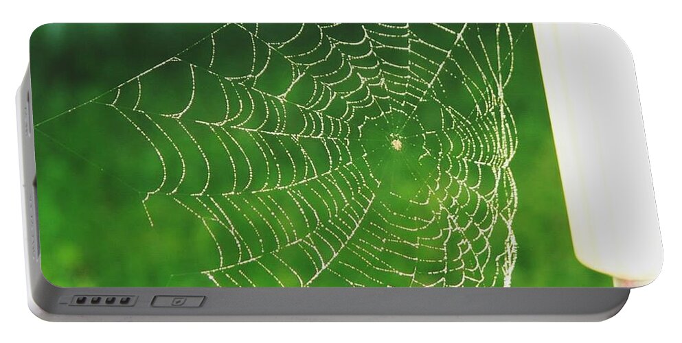 Web Portable Battery Charger featuring the photograph Spider's Web by Sharon Duguay