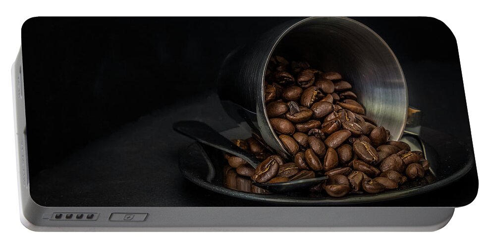 Coffee Portable Battery Charger featuring the photograph Spilled beans by Agnes Caruso