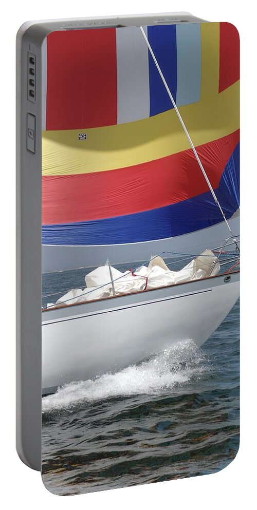 Sail Portable Battery Charger featuring the photograph Spinnaker Run by David J Shuler