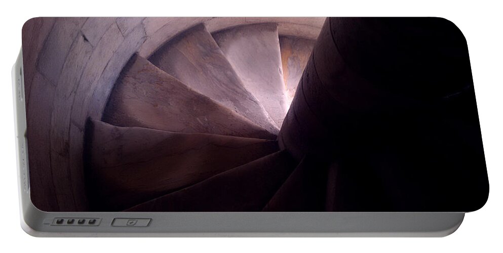 Stairway Portable Battery Charger featuring the photograph Spiral of time by Steven Robiner