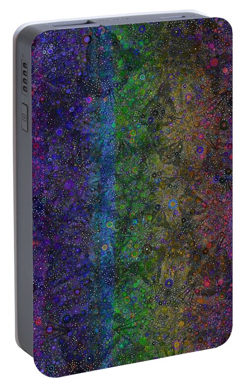 Percolatorapp Portable Battery Charger featuring the digital art Spiral Spectrum by Nick Heap