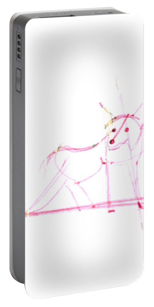  Portable Battery Charger featuring the painting Spirit Animal . Ghost Fox by John Gholson