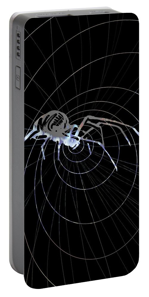  Portable Battery Charger featuring the painting Spirit Animal . Spider by John Gholson
