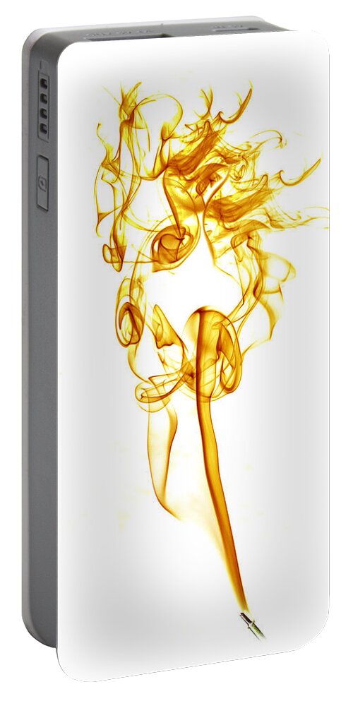 Smoke Portable Battery Charger featuring the photograph Ghostly Smoke - orange by Nick Bywater