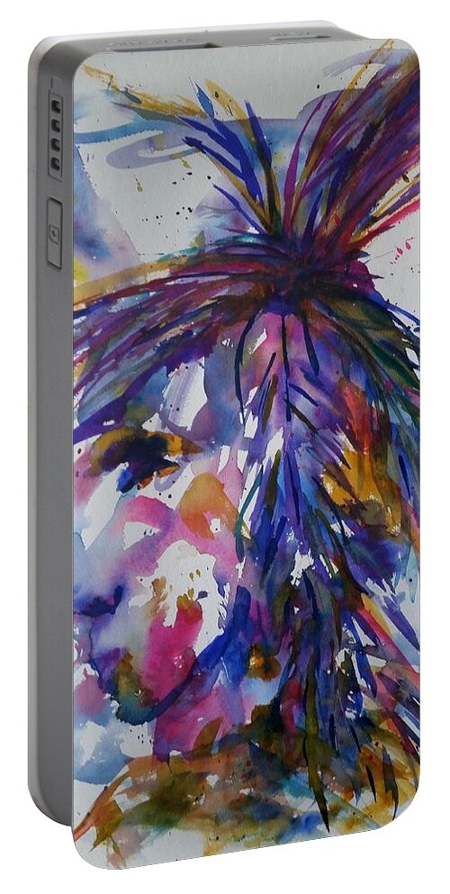 Imaginary Spirit Portable Battery Charger featuring the painting Spirit of HorseFeather by Kim Shuckhart Gunns