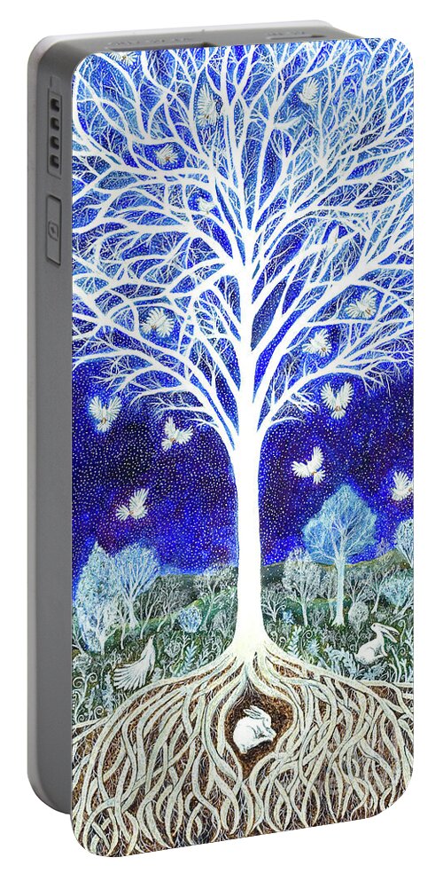 Lise Winne Portable Battery Charger featuring the painting Spirit Tree by Lise Winne