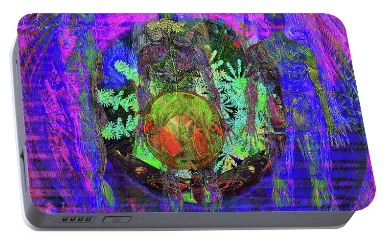 Solar Portable Battery Charger featuring the digital art Spiritual Traveler by Joseph Mosley
