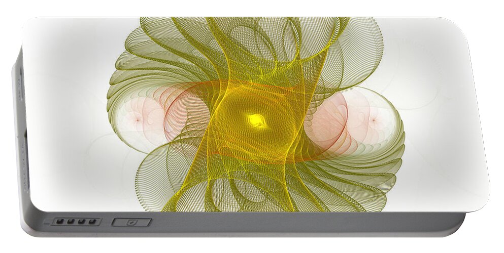 Fractal Portable Battery Charger featuring the digital art Spiro-Girations by Richard Ortolano