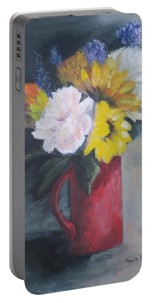 Painting Portable Battery Charger featuring the painting Splash Of Color by Paula Pagliughi