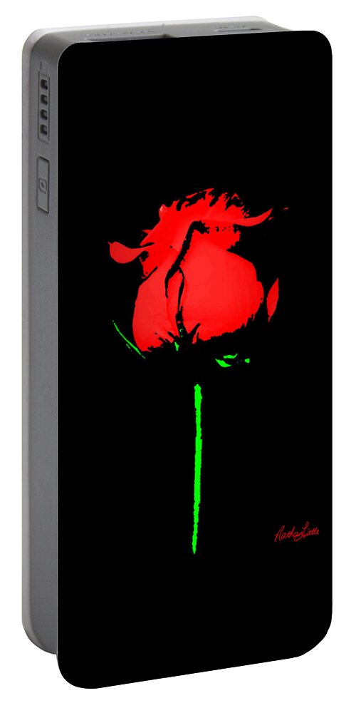 Rose Portable Battery Charger featuring the painting Splash of Ink by Nathan Little