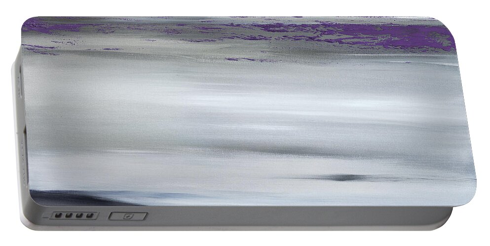 Purple Portable Battery Charger featuring the painting Splash of Purple 2 by Tamara Nelson