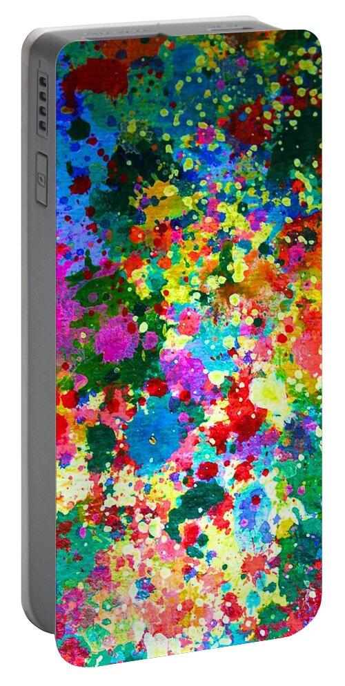  Portable Battery Charger featuring the painting Splattered Constellations by Polly Castor