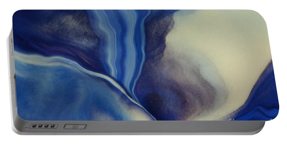 Abstract Portable Battery Charger featuring the painting Split View by Patti Schulze