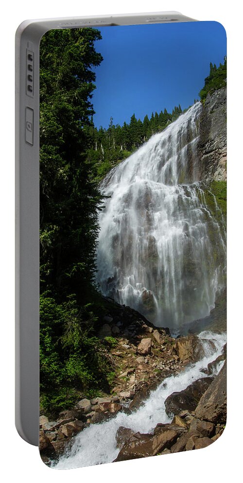 Majestic Portable Battery Charger featuring the photograph Spray Falls by Pelo Blanco Photo