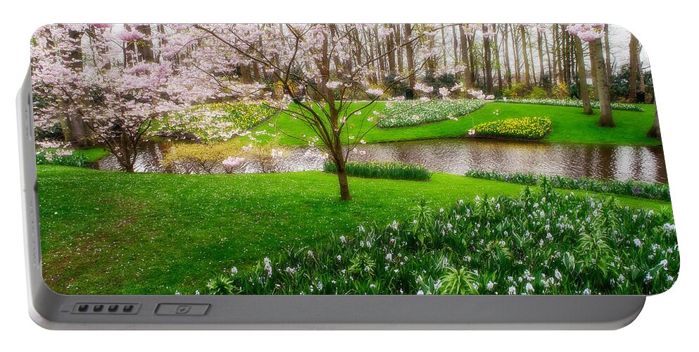 Spring Portable Battery Charger featuring the photograph Spring Blossom in Keukenhof Garden by Jenny Rainbow