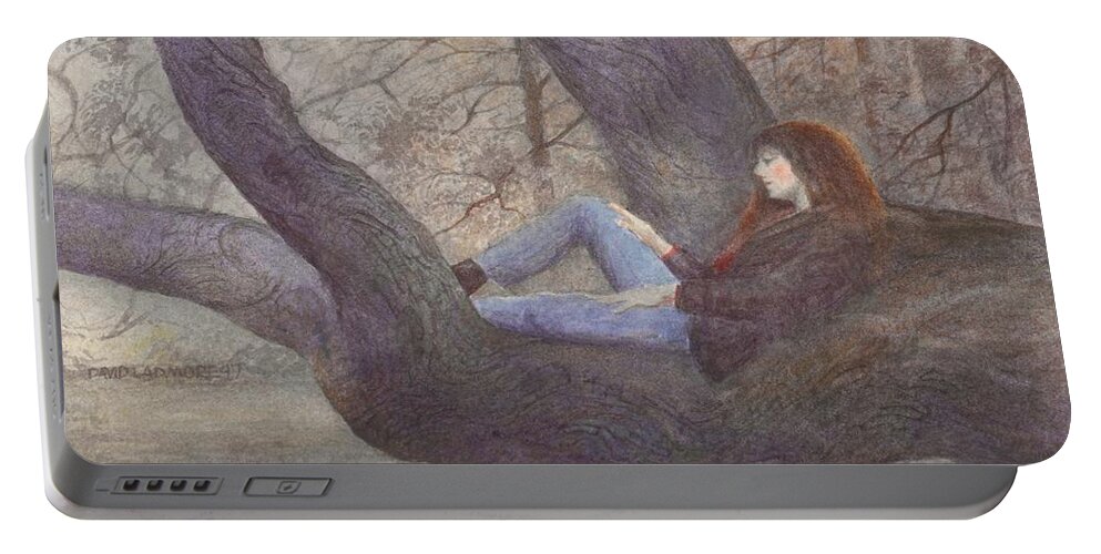 Portrait Portable Battery Charger featuring the painting Spring Dreaming by David Ladmore