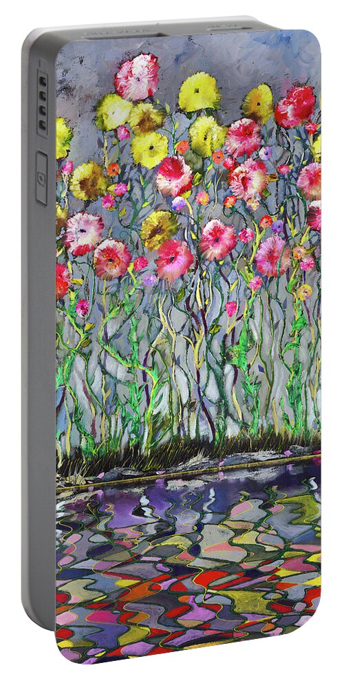Floral Portable Battery Charger featuring the painting Spring Fever by Ford Smith