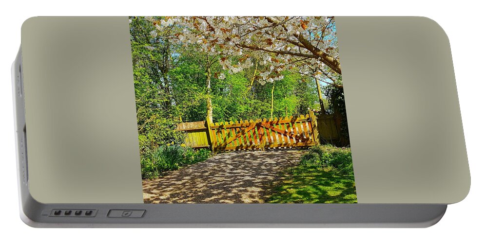 Garden Portable Battery Charger featuring the photograph Spring Gateway by Rowena Tutty